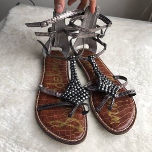 Sam Edelman grey/silver gladiator sandals size 9